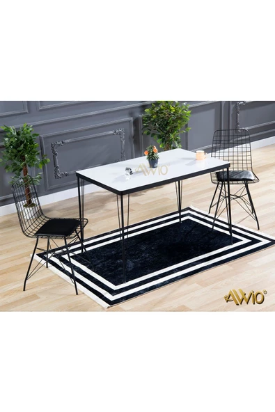 AVVİO 60x90 Ezgi 2 Kişilik Yemek Masası Takımı-mutfak Masası Takımı-beyaz Oval Kenar