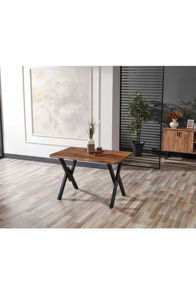 AVVİO 80x120 Doğal Kütük 4 Sandalyeli Yemek Masası Takımı-mutfak Masası Takımı - 2