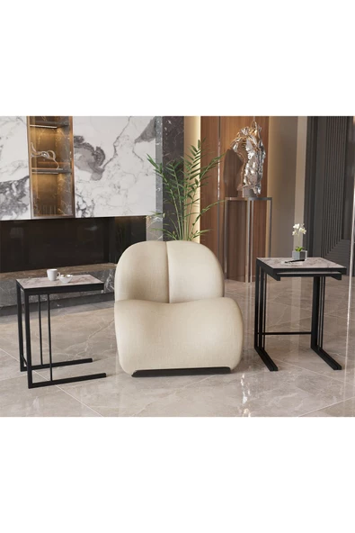 AVVİO YILDIZ Zigon Sehpa, Metal Zigon Sehpa (3 LÜ C ZİGON SEHPA) - 2