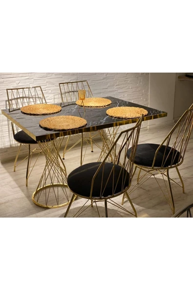 AVVİO 80x120 Belinda 4 Kişilik Mutfak Masası Takımı - Resim 2