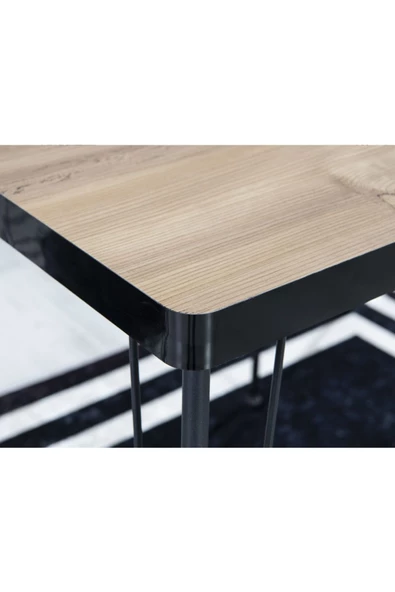 AVVİO 70x110 Tekir 2 Kişilik Yemek Masası Takımı-mutfak Masası Takımı-ceviz Oval Kenar - Resim 2