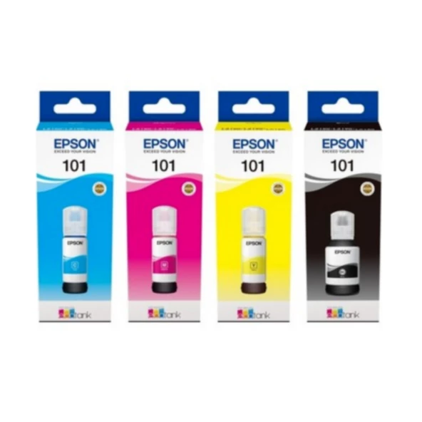 Epson T101 4 Renkli Set Kartuş Mürekkebi CMYK-L4150-L4160-L6160 - 1