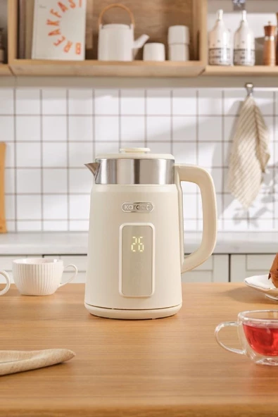 Karaca Multiboil Retro Cool Touch Cream 2200 W 1.5 lt Kettle