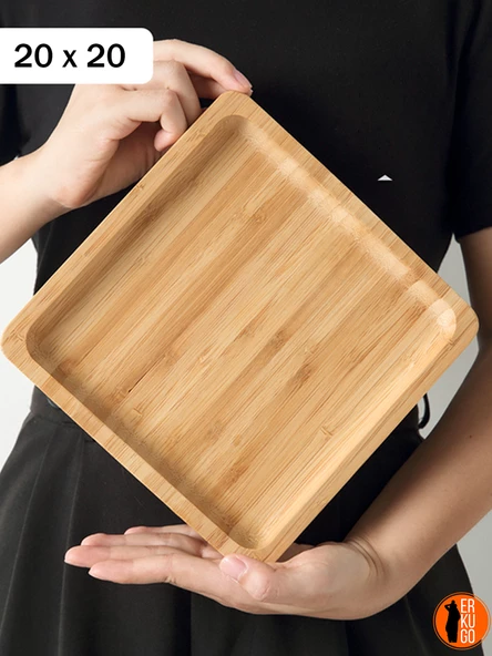 Bambu Kare Servis Tabağı, Sunum Tabağı (20x20 cm) - 3