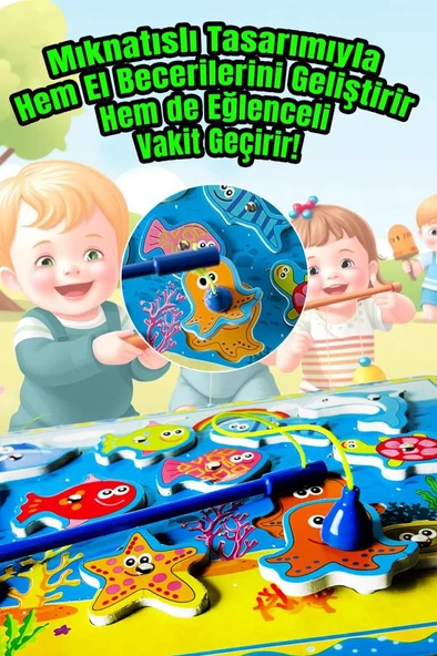 Kidsan Mıknatıslı Balık Tutma Puzzle  Oyunu - 4