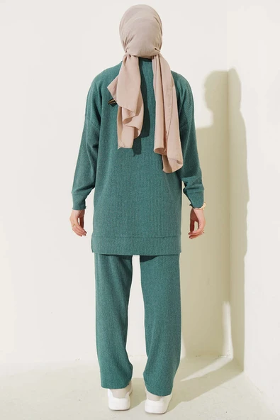 Bürümcük Basic Tunik İkili Takım Yeşil - Resim 3