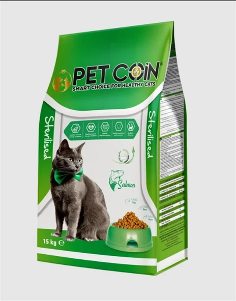 Petcoin Somon Etli Kısırlaştırılmış Kedi Maması 15 Kg