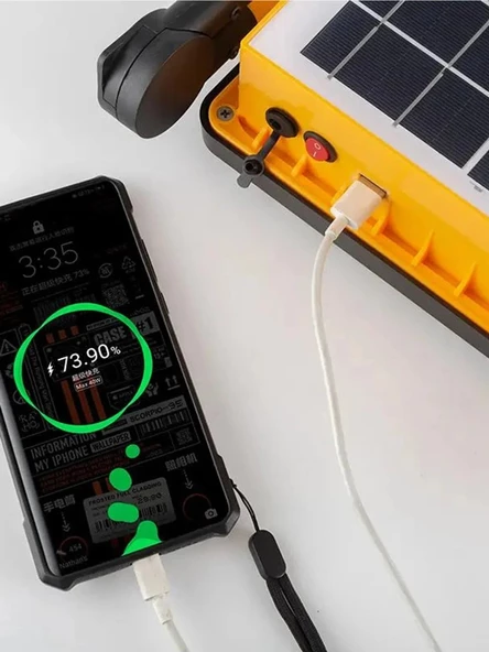 Güneş Enerjili Solar Şarj Edilebilir 4 Modlu Acil Durum LED Paneli  AA186 - 3
