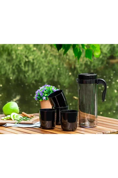 Madame Coco Laure 4 Bardaklı Sürahi Seti - Resim 2