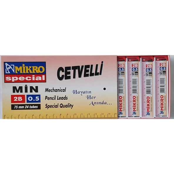 Mikro Cetvelli 2B Kalem Ucu 75 mm 0.5 (24 Tüp)