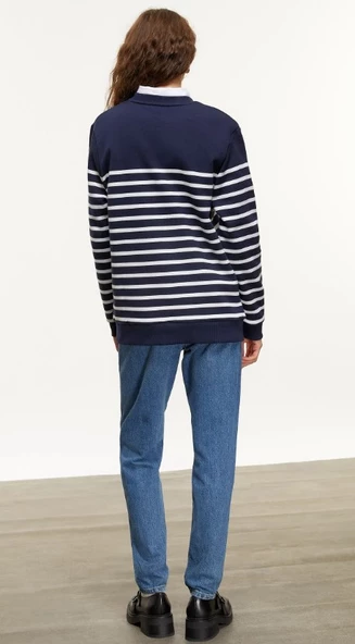 Mudo ÇİZGİLİ BİSİKLET YAKA SWEATSHIRT - 2