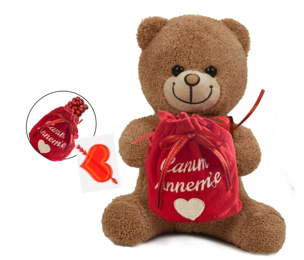 Anner Günü Özel:Çikolatalı "Canım ANNEMe" Temalı Sevimli BOZ Ayı - 2