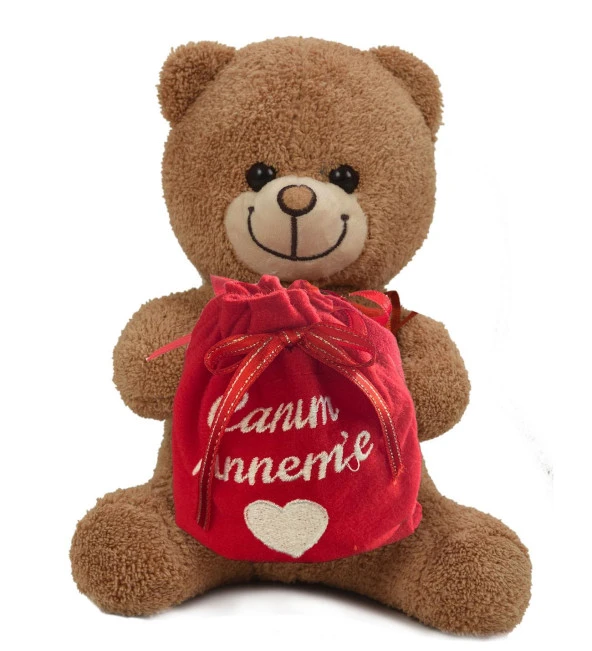Anner Günü Özel:Çikolatalı "Canım ANNEMe" Temalı Sevimli BOZ Ayı - 3
