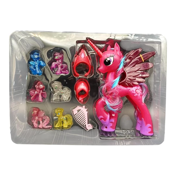 Farbu Renkli Pony At Büyük (013), Sesli Işıklı Saçlı Pony Ve Ailesi My Little Pony Seti - 4