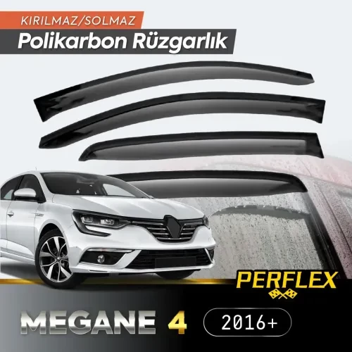 Perflex Polikarbon Kırılmaz Rüzgarlık V2 Renault Megane 4 Sedan Avant 2016+ - 2