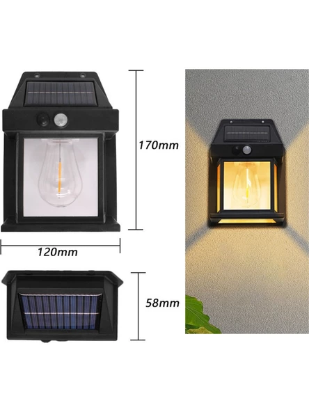 4 Adet 2024 Model Suya Dayanıklı Harekete Duyarlı Güneş Enerjili Solar LED Dış Mekan Bahçe Lambası D08 ( 4 ADET) - 3