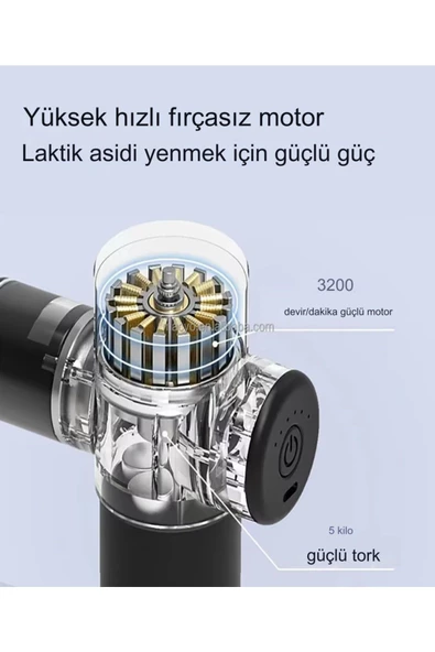 HAMS104 şarjlı Kablosuz Masaj Tabancası 6 ModluMasaj Aleti Şarjlı Masaj Cihazı - 2