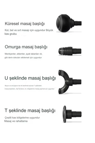 HAMS104 şarjlı Kablosuz Masaj Tabancası 6 ModluMasaj Aleti Şarjlı Masaj Cihazı - 8