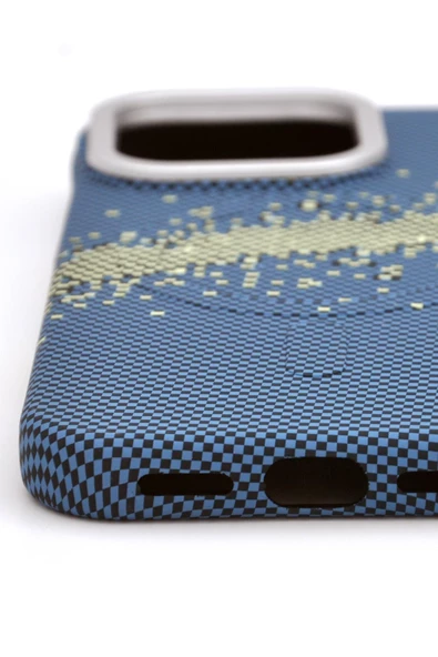 iPhone 16 Pro Max Uyumlu Dijital Desenli MagSafe Şarj Özellikli Silikon Kapak Kılıf - Resim 4