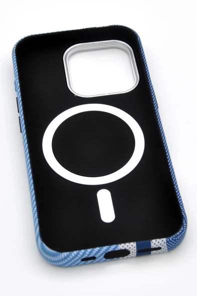 iPhone 15 Pro Uyumlu Dijital Desenli MagSafe Şarj Özellikli Silikon Kapak Kılıf - Resim 5