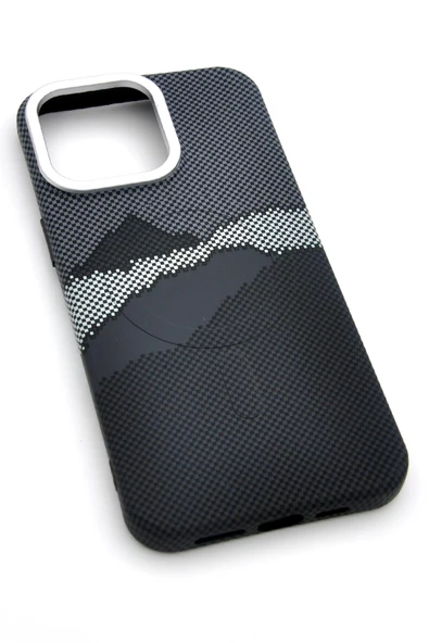 iPhone 16 Pro Max Uyumlu Dijital Desenli MagSafe Şarj Özellikli Silikon Kapak Kılıf ürün görseli