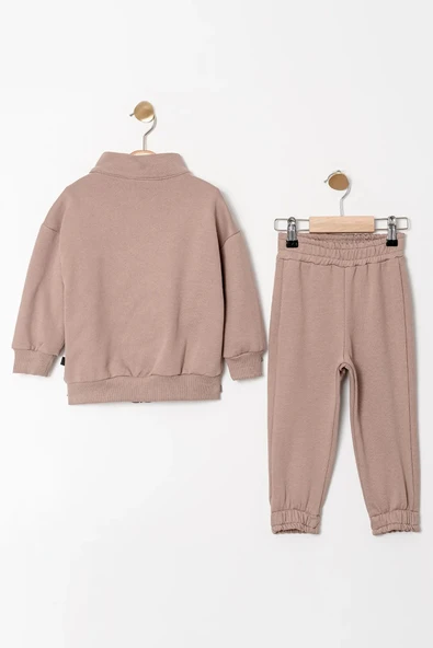 Uzun Kol Fermuarlı Diyagonal 3 Parça Erkek Çocuk Eşofman Takımı - 3