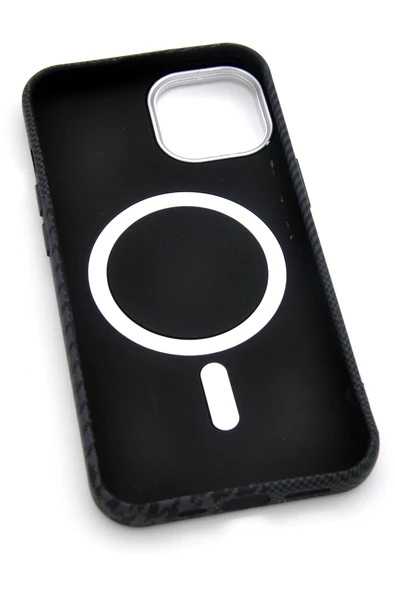 iPhone 15 Pro Uyumlu Dijital Desenli MagSafe Şarj Özellikli Silikon Kapak Kılıf - Resim 5