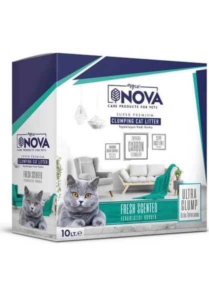My Cat My Cat Nova Ultra Topaklanma (Ferahlatıcı Koku) Premium Kedi Kumu 10 lt