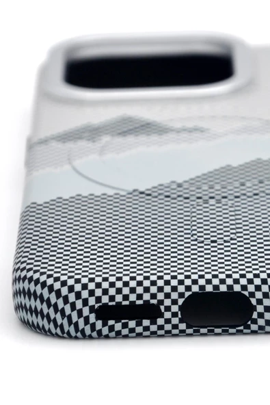 iPhone 15 Pro Uyumlu Dijital Desenli MagSafe Şarj Özellikli Silikon Kapak Kılıf - Resim 4