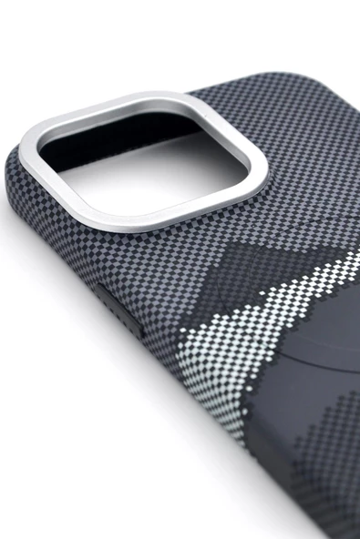 iPhone 14 Pro Max Uyumlu Dijital Desenli MagSafe Şarj Özellikli Silikon Kapak Kılıf - Resim 2