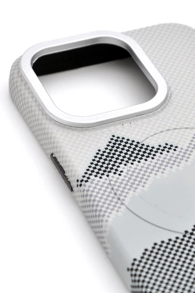 iPhone 14 Uyumlu Dijital Desenli MagSafe Şarj Özellikli Silikon Kapak Kılıf - Resim 2