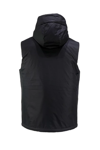 Erkek Kapişonlu Kürklü Siyah Yelek - 3