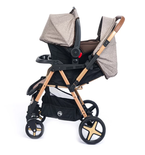 Maxi Taxi Milano Çift Yönlü Travel Taşıma Bebek Arabası Gold Kahve - 2