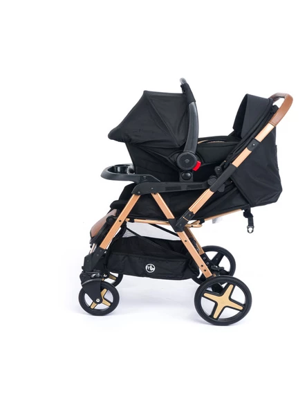 Maxi Taxi Milano Çift Yönlü Travel Taşıma Bebek Arabası Gold Siyah - 2