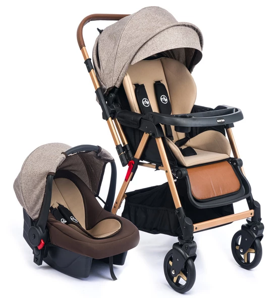 Maxi Taxi Milano Çift Yönlü Travel Taşıma Bebek Arabası Gold Kahve
