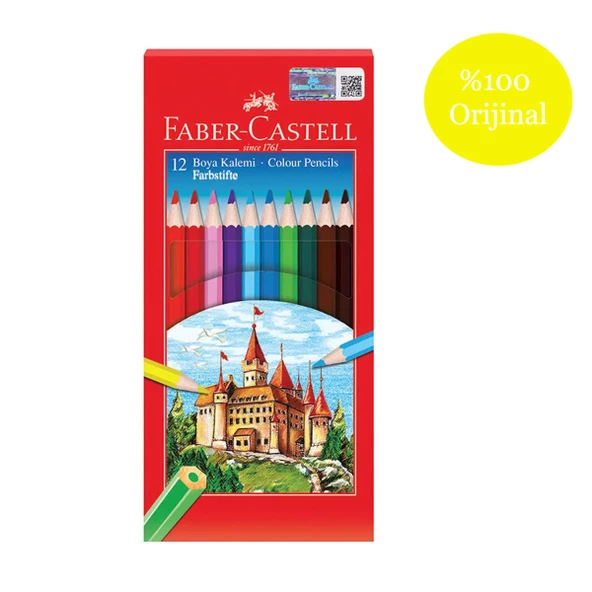 Faber-Castell Karton Kutu Tam Boy Kuru Boya 12 Renk - 1