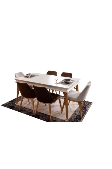 Onurdesign Hilton Açılır Mdf Kaplamalı Yemek Masası