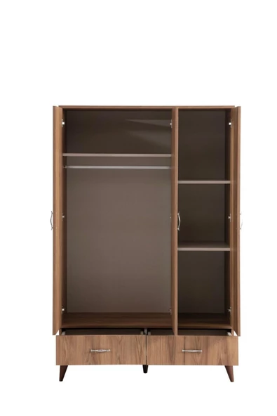 Onurdesign Onurdeisgn 3 Kapaklı 2 Çekmeceli Dolap Ceviz - 2