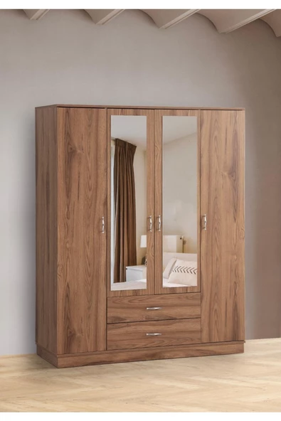Onurdesign 4 Kapaklı Dolap Ceviz
