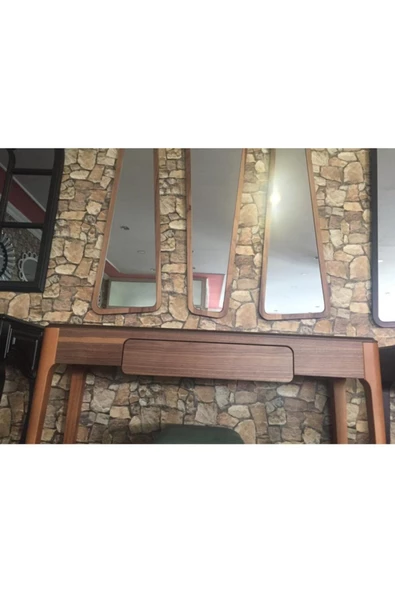 Onurdesign Wood Dresuar Ahşap Ceviz Boyalı Aynalı Dresuar - 3
