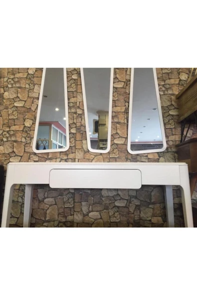 Onurdesign Wood Dresuar Ahşap Beyaz Boyalı Aynalı Dresuar - 3