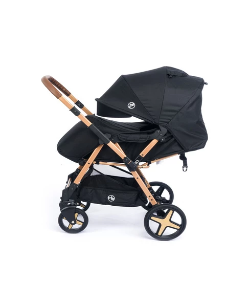 Maxi Taxi Milano Çift Yönlü Travel Taşıma Bebek Arabası Gold Siyah - 3