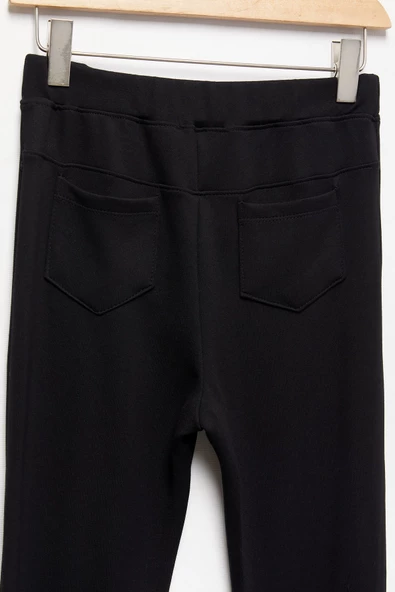 Siyah Önü Biyeli İspanyol Paça Kız Çocuk Tayt 19843 - 5