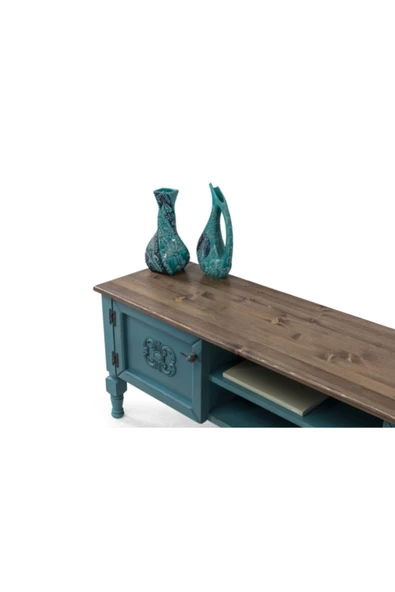 Onurdesign Pastel Boyalı Ahşap Tv Sehpası - 3