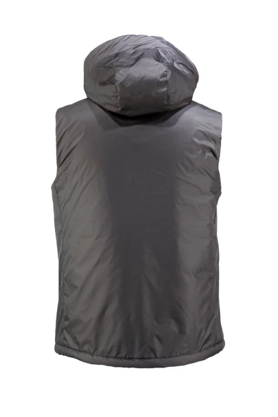 Erkek Kapişonlu Kürklü Gri Yelek - 3