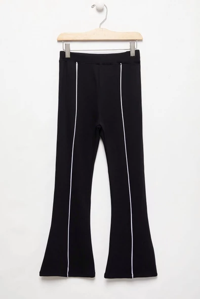 Siyah Önü Biyeli İspanyol Paça Kız Çocuk Tayt 19843 - 7