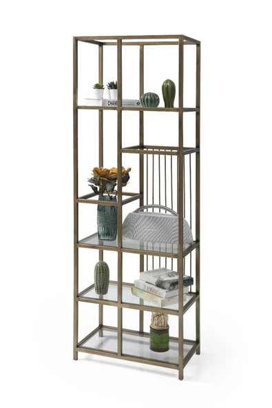 Onurdesign Fury Bronz Camlı Kitaplık - 2