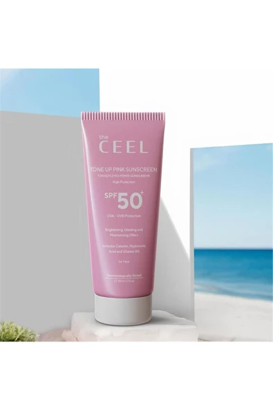 THE CEEL Spf 50+ Tone Up Pink Sunscreen Ton Eşitleyici Yüz Güneş Kremi 50 ml