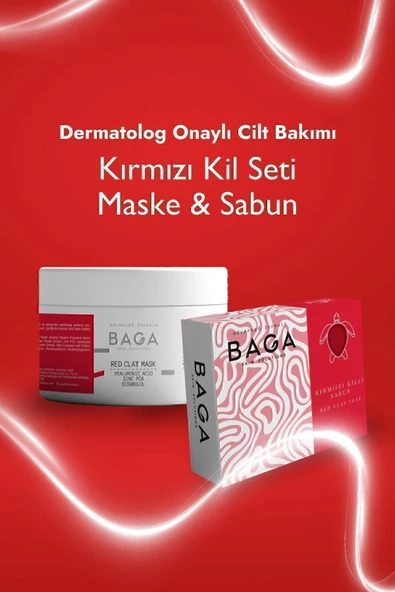 BAGA Kırmızı Kil Seti Maske & Sabun