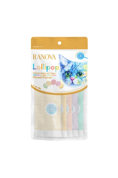 Ranova Kediler için Karışık Lezzetli Lolipop *1.4g 5'li - 1